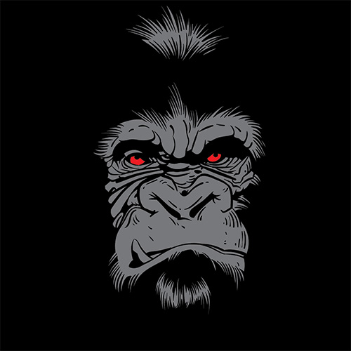Digital drawing of a gorilla's face