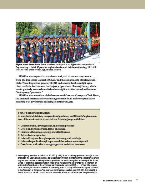 SIGAR, Strategic Plan full‑page spread 2