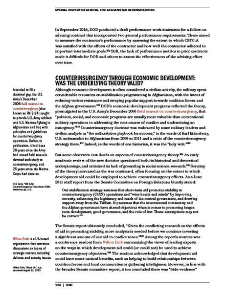 SIGAR, Lessons Learned report full‑page spread 3
