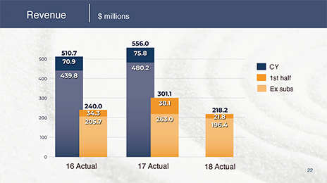 A revenue bar chart example