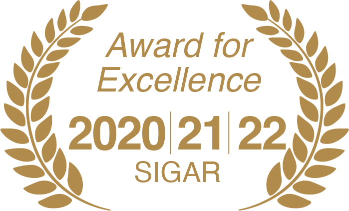 2020, 2021, and 2022 SIGAR Team Award for Excellence.